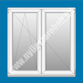 7 kamrás kétszárnyú középfelnyíló ablak nyíló/bukó-nyíló szárnnyakkal